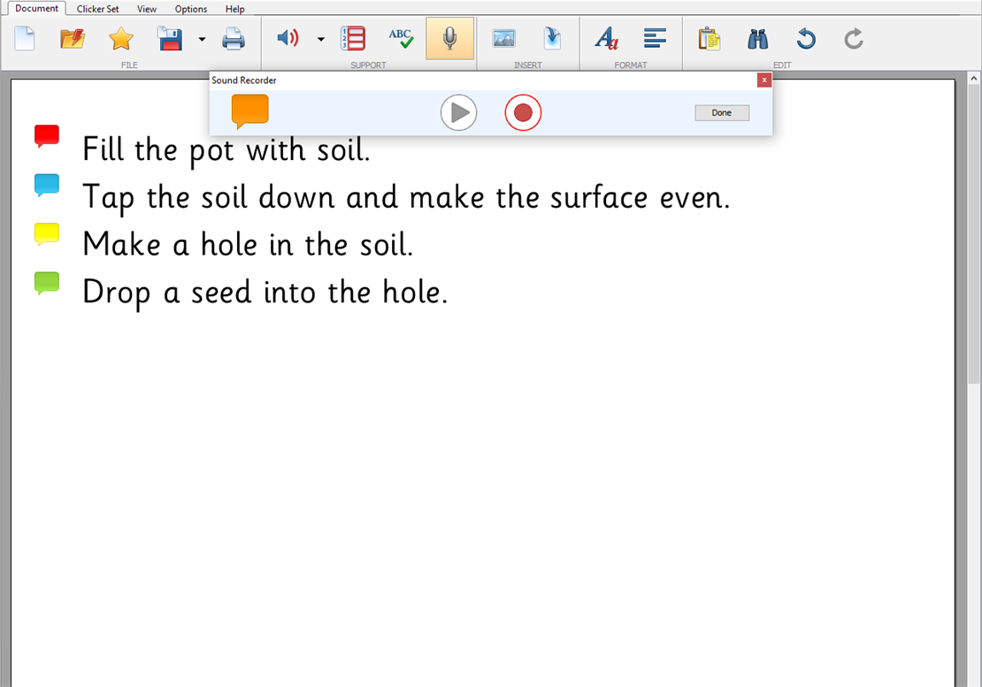 Clicker 7 Voice Notes Crick Software